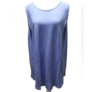 Free People Beach Women's Size XL Blue Beach Hemp Sleeveless Tunic Top NEW